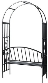 Arco para rosas com banco jardim