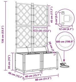 Jardineiras de Jardim 1 pc Cinzeto 80 x 40 x 142 cm Plástico