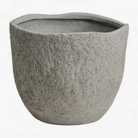 Vaso De Flores Exterior Em Cimento Nuria Cinza Claro & Ø30 Cm - ↑25 Cm - Sklum