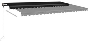 Toldo retrátil manual independente 500x350 cm antracite