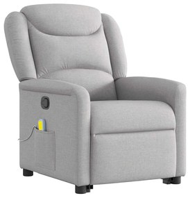 Poltrona elevatória de massagens tecido cinzento-nublado