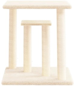 Postes arranhadores para gatos com plataformas 50 cm cor creme