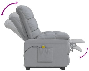Poltrona de massagens tecido cinzento-claro