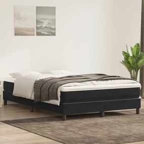 vidaXL Cama com molas sem colchão 160x220 cm veludo preto
