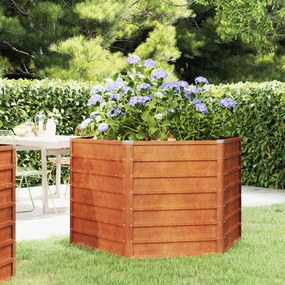 Canteiro de jardim 129x129x77 cm aço corten cor enferrujado