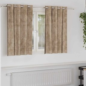 vidaXL Cortinas de Veludo 2 Pçs com Ilhós Champagne 140x140 cm