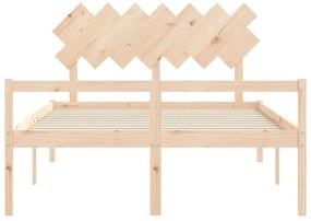 Cama para idosos com cabeceira 140x200 cm madeira maciça