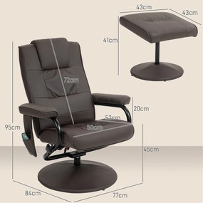 Poltrona de Massagem Elétrica com Banco para Apoiar os Pés Poltrona Re