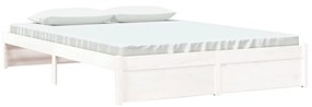 Estrutura de cama 160x200 cm madeira maciça branco