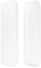 Cabeceira cama c/ abas couro artificial 203x16x78/88 cm branco