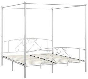 Estrutura de cama com dossel metal 200x200 cm branco