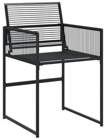 9 pcs conjunto de jantar para jardim vime PE preto