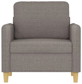 Poltrona tecido 60 cm cinzento-acastanhado