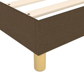 Estrutura de cama 90x190 cm tecido castanho-escuro