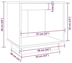 Mesas de cabeceira 2 pcs 40x30x40 cm pinho maciço branco