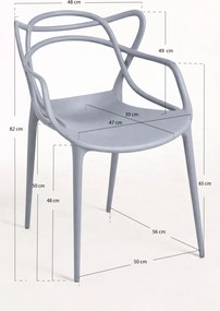 Pack 4 Cadeiras Korme - Cinza escuro