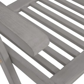 Cadeiras jardim reclináveis 2 pcs madeira acácia maciça cinza