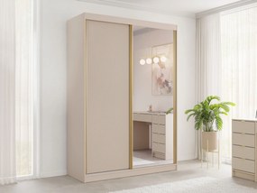 Roupeiro Comfivo Larmire 124, Bege, Dourado, 216x151x60cm, 139 kg, Portas para roupeiro: Deslizante