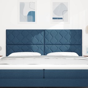 Cabeceira Design de Blocos de Diamante Azul 200 cm Tecido