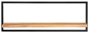 Prateleiras de parede 2 pcs 100x24x35 cm acácia maciça e aço
