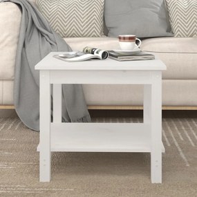 vidaXL Mesa de centro 50x50x45 cm pinho maciço branco