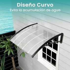 Toldo de 102 x 99 cm para janela ou porta para proteção solar, chuva, neve, vento Transparente