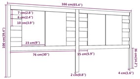 Cabeceira de cama 166x4x100 cm pinho maciço castanho mel