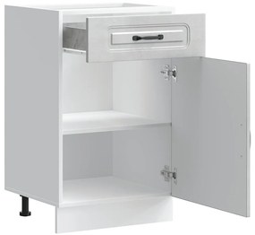 Armário baixo de cozinha Kalmar betão madeira projetada cinza
