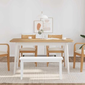 Banco 90 cm madeira seringueira maciça branco
