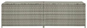 Caixa de arrumação para jardim 200x50x60 cm vime PE cinzento