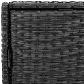 Armário de arrumação p/ jardim 55x59x69 cm vime PE preto