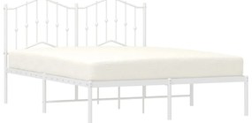 Estrutura de cama com cabeceira 140x190 cm metal branco