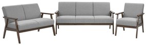 Conjunto de sofás com 6 lugares em tecido cinzento ASNES Beliani