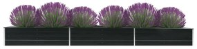 vidaXL Canteiro elevado jardim aço galvanizado 480x80x45 cm antracite