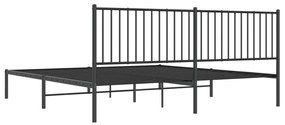 Estrutura de cama com cabeceira 200x200 cm metal preto