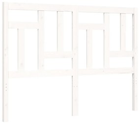 Estrutura de cama com cabeceira 140x190cm madeira maciça branco