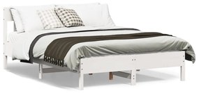 vidaXL Cama sem colchão 150x200 cm madeira de pinho maciça branco