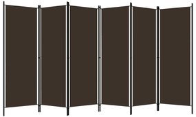 Divisória de quarto com 6 painéis 300x180 cm castanho