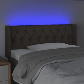 Cabeceira de cama c/ luzes LED 103x16x78/88cm cinza-acastanhado