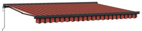 Toldo Retrátil Automático Laranja e Castanho 450 x 300 cm