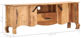 Móvel de TV 115x30x42 cm madeira maciça