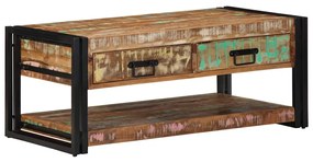 Mesa de centro multicor 90x50x38 cm madeira maciça recuperada