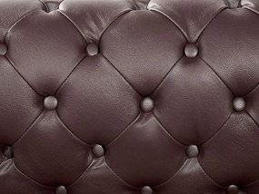 Sofá de 3 lugares em pele castanha CHESTERFIELD Beliani