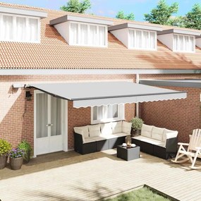 vidaXL Toldo com Manual Antracite 4 × 3 m Metal