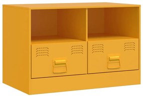 Móveis de TV 2 pcs 67x39x44 cm aço amarelo mostarda