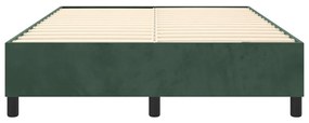 Estrutura de cama sem colchão 140x200 cm veludo verde-escuro