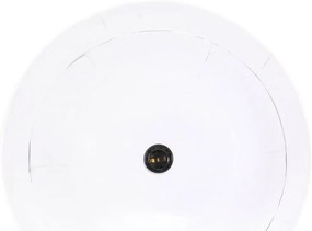 Candeeiro suspenso vintage indust. redondo 25 W 41 cm E27 branco