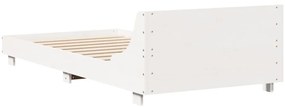 Cama sem colchão 75x190 cm madeira de pinho maciça branco