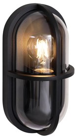 Candeeiro de parede exterior preto oval IP65 - Target Industrial