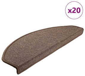 Tapetes de escada 20 pcs 65x24x4 cm castanho café